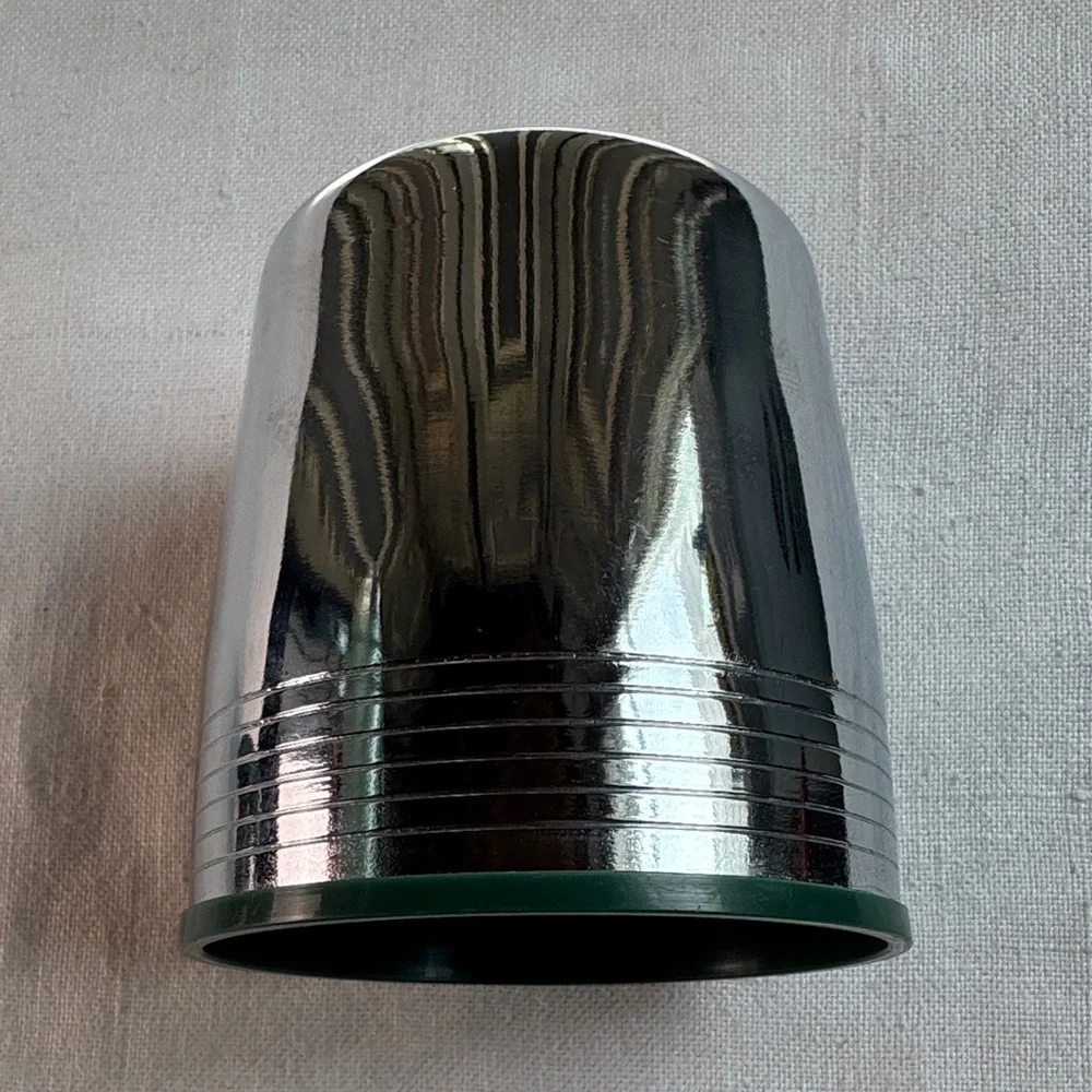 Vintage Aladdin Stanley Hammertone Green Insulated Thermos with Silver Accents - Picture 9 of 15